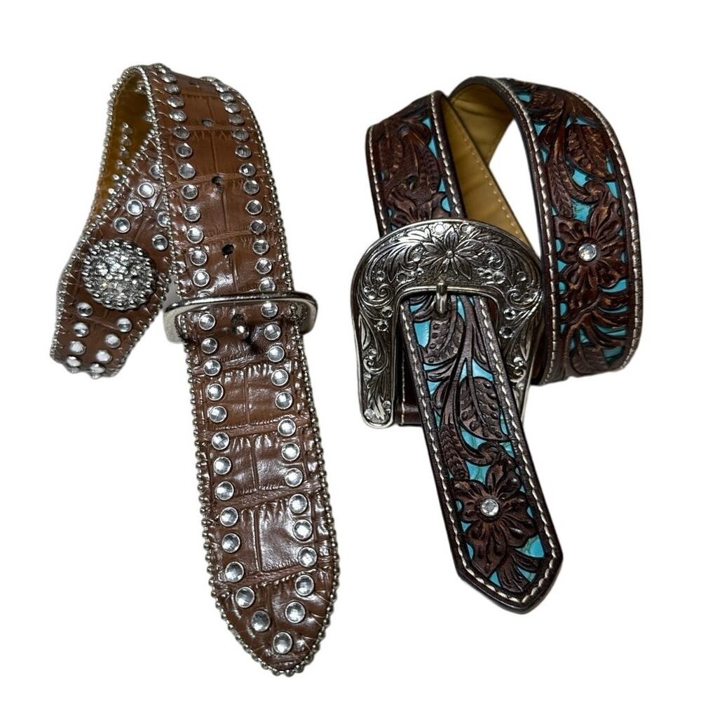 Brown and Turquoise Kids Belt Set